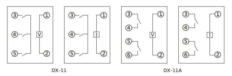 DX-11A信號繼電器內(nèi)部接線圖片