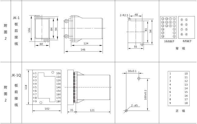 HJS(ZSJ)-20直流斷電延時(shí)繼電器外形及開孔尺寸圖片二