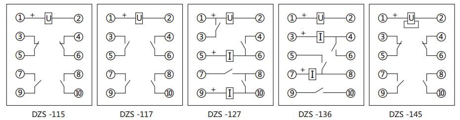 DZS-136延時中間繼電器內(nèi)部接線圖及外引接線圖